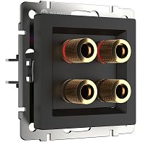 Розетка аудио без рамки Werkel 2-м. черный матовый картинка